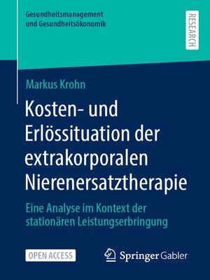 cover image of Kosten- und Erlössituation der extrakorporalen Nierenersatztherapie